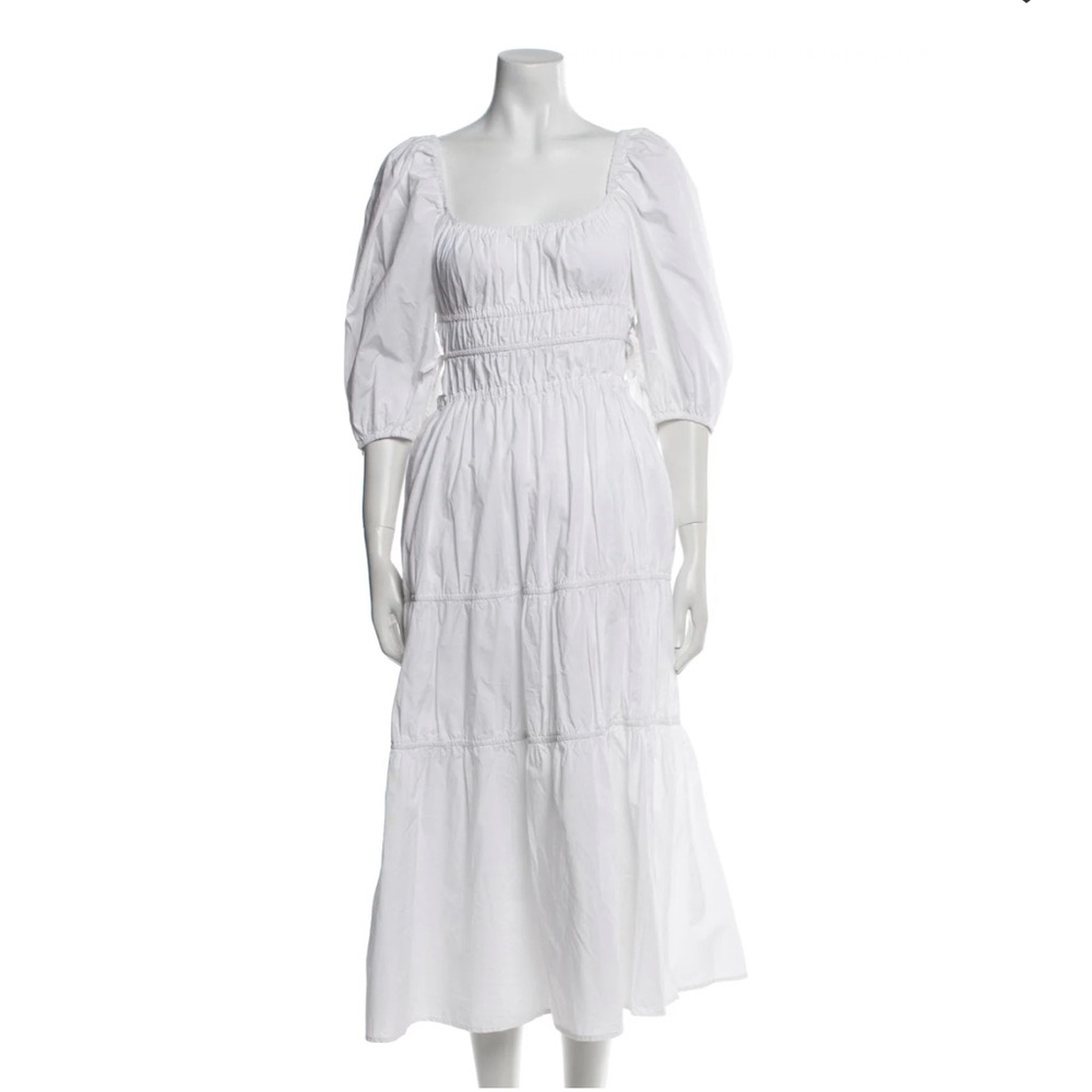 Nicholas white tiered cotton dress